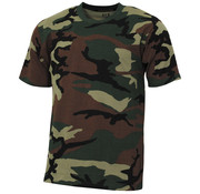 MFH Militär (US) Armee T-Shirt "Streetstyle" mit Woodland Camouflage Print - 145 g/m²