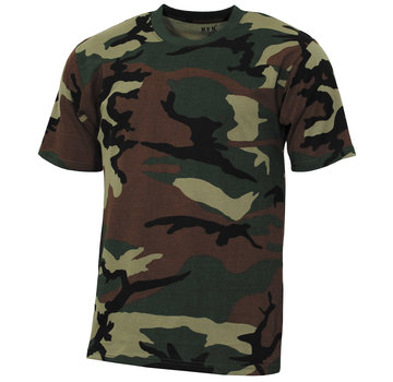 MFH T-shirt militaire (US) de l’armée « Streetstyle » avec imprimé camouflage Woodland - 145 g/m²