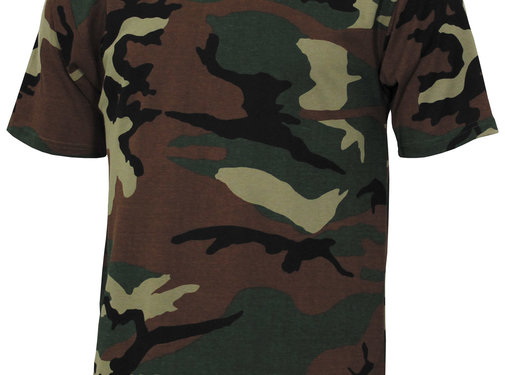 MFH Militair (US) leger T-shirt  "Streetstyle"  met Woodland camouflage print - 145 g/m²