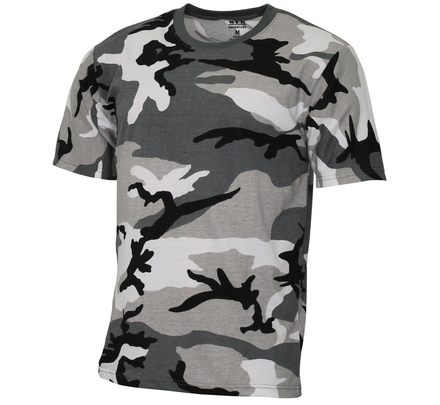 Militair (US) T-shirt  "Streetstyle"  met Urban camouflage - 140-145 g/m²