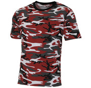 MFH MFH - US T-Shirt -  "Streetstyle" -  rot-camo -  140-145 g/m²