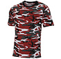 MFH - T-shirt américain  -  "Streetstyle"  -  rouge-camo  -  140-145 g/m2