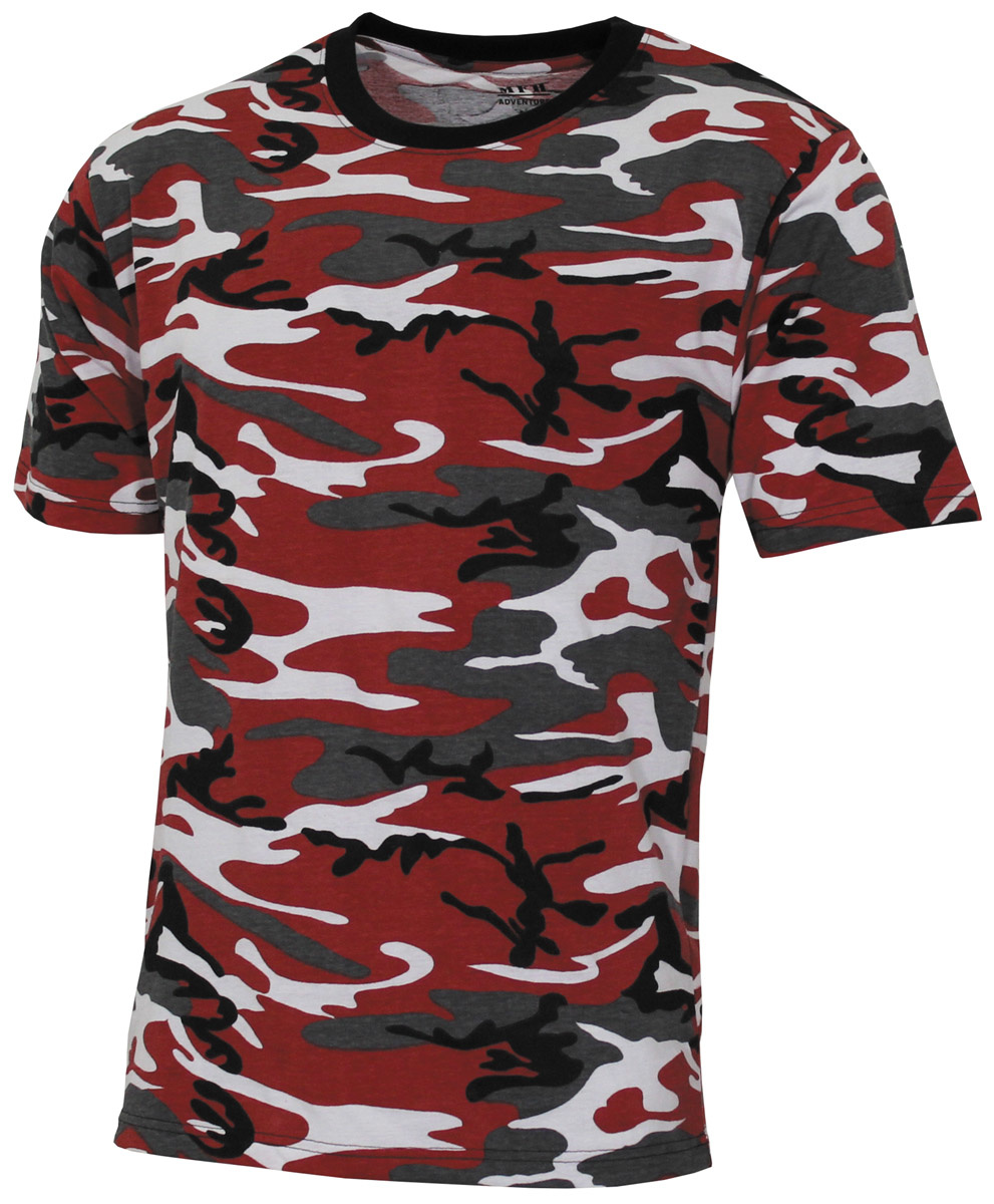 Geniet Vochtigheid radium US camouflage leger T-shirt "Streetsyle" in rode camouflage stijl - Lechuza  | OutdoorClick by CollectClick C.V.