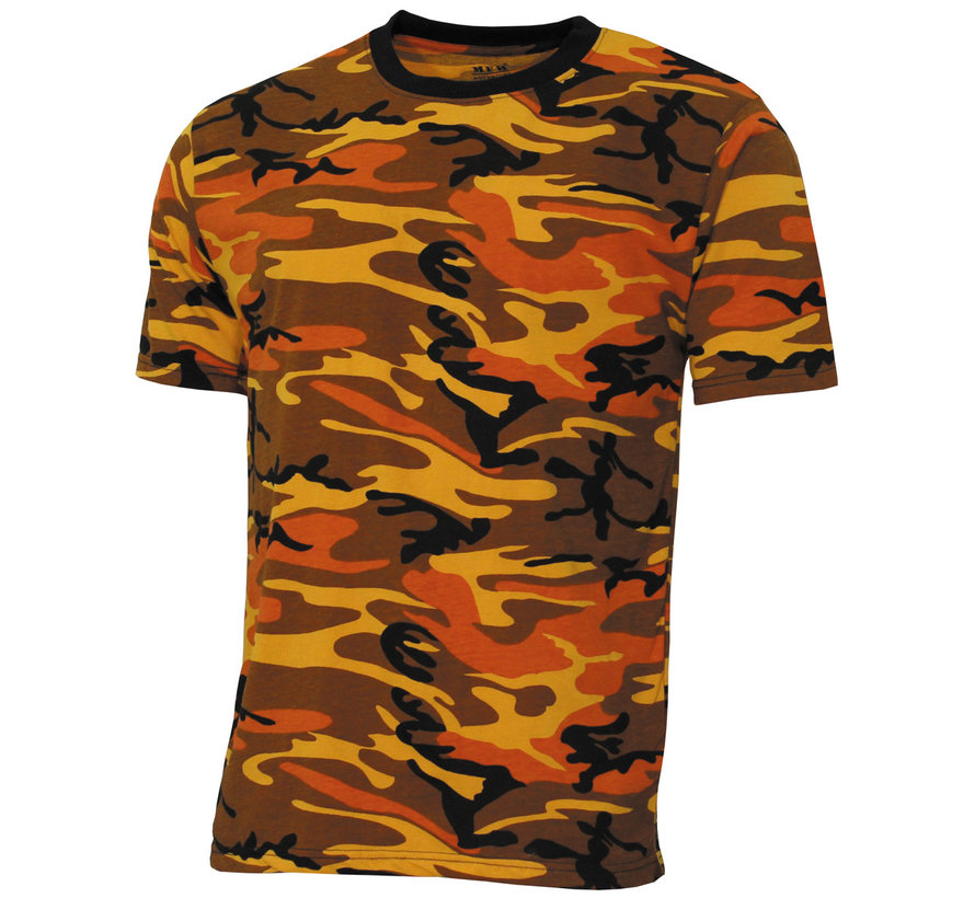 MFH - US T-Shirt -  "Streetstyle" -  orange camo -  140-145 g/m²