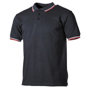 ProCompany ProCompany - Polo - noir - bandes rouges- blanches - avec patte de boutonnage