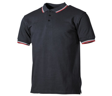 ProCompany ProCompany - Polo - noir - bandes rouges- blanches - avec patte de boutonnage