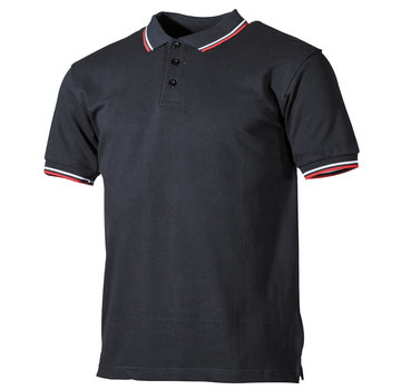 ProCompany ProCompany - Polo - noir - bandes rouges- blanches - avec patte de boutonnage