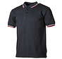 ProCompany - Polo - noir - bandes rouges- blanches - avec patte de boutonnage