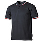 ProCompany - Poloshirt -  schwarz -  rot-weiße -  Streifen -  mit Knopfleiste