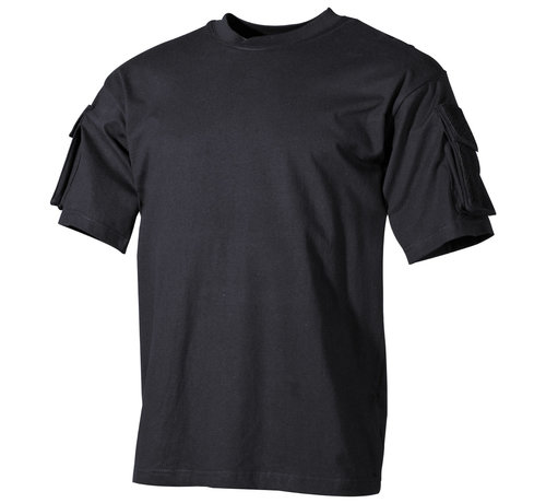MFH MFH - T-shirt américain  -  manche courte  -  Noir  -  avec poches à manches