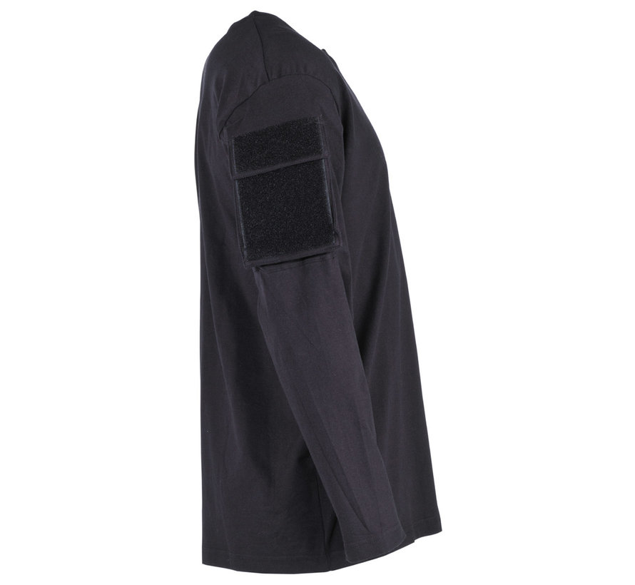 MFH - US Shirt -  langarm -  schwarz -  mit Ärmeltaschen