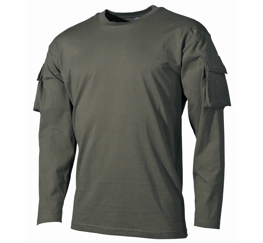 MFH - US Shirt -  langarm -  oliv -  mit Ärmeltaschen