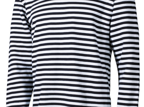 MFH MFH - Russische Telnyashko marineblaues Hemd weiß blau gestreift mit langen Ärmeln