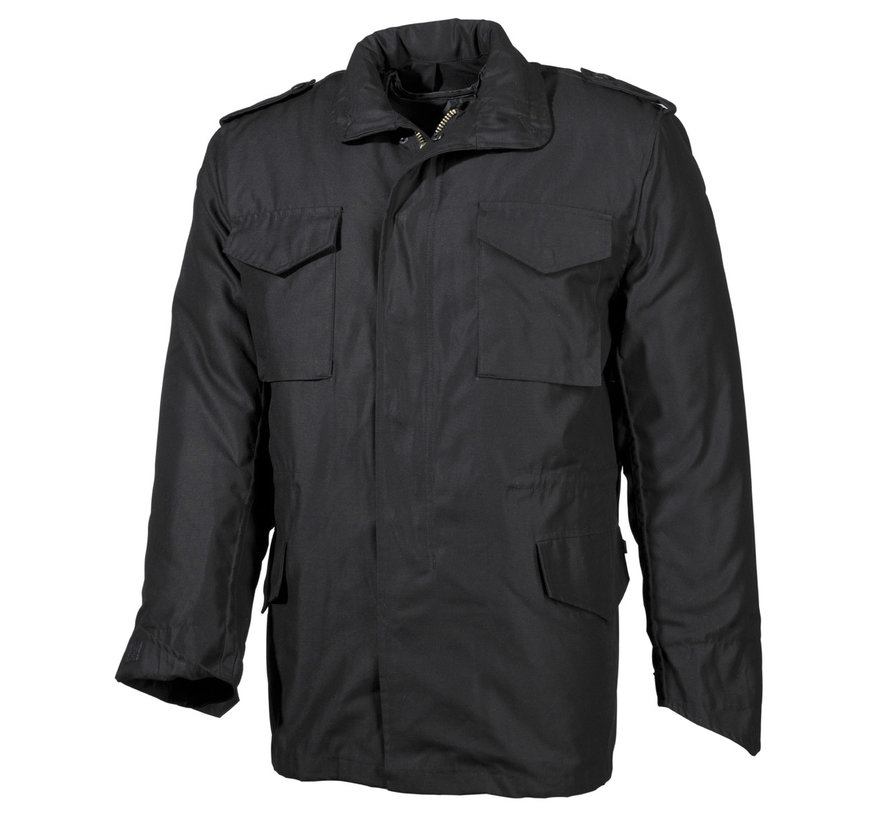 MFH - US Feldjacke M65 -  schwarz -  m. auskn. Steppfutter