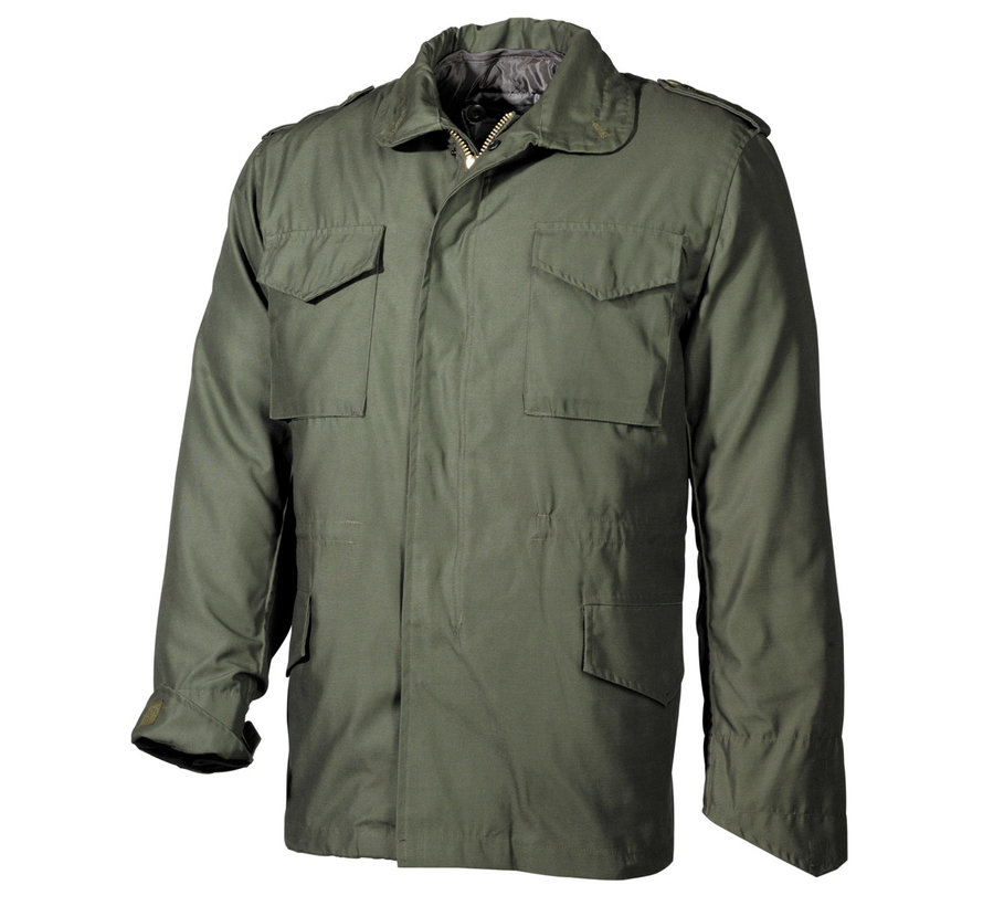 MFH - US Feldjacke M65 -  oliv -  m. auskn. Steppfutter