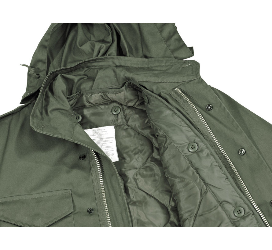 MFH - US Feldjacke M65 -  oliv -  m. auskn. Steppfutter