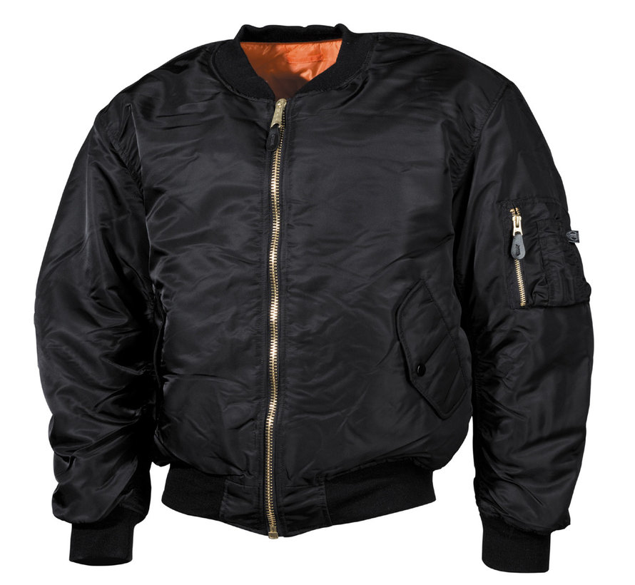 MFH - Veste de pilote américain MA1  -  Noir  -  grandes tailles