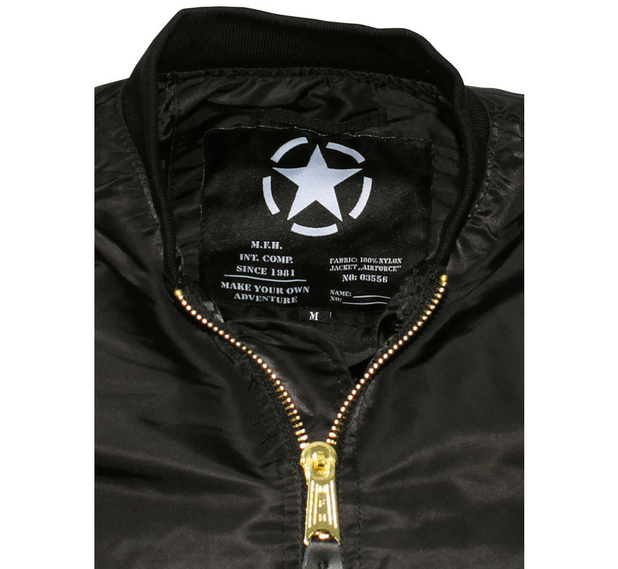 MFH - US Airforce Jacke MA1 -  schwarz