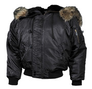 MFH MFH - Amerikaanse Polar jas N2B  -  Zwarte  -  dik gevoerd
