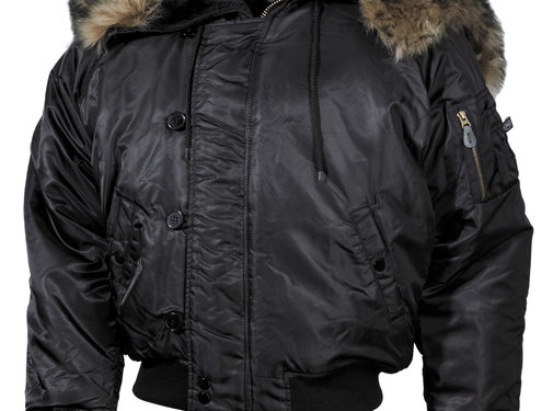 MFH MFH - Amerikaanse Polar jas N2B - Zwarte - dik gevoerd