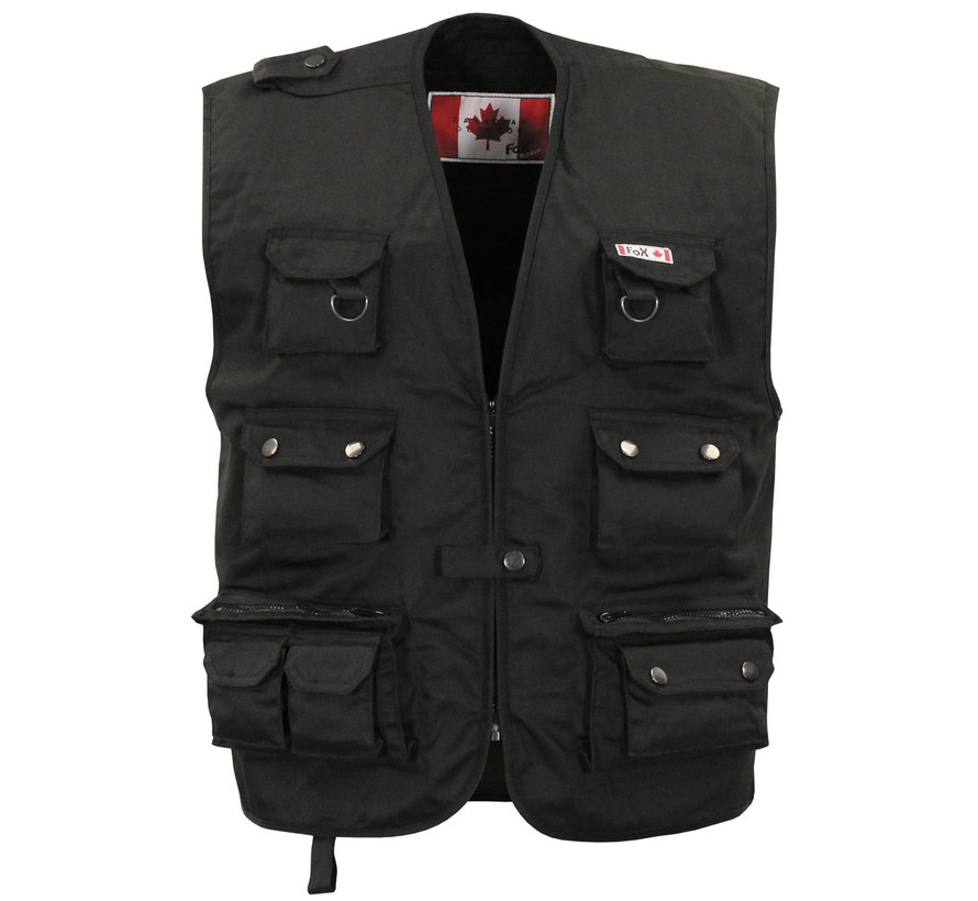 Fox Outdoor - Outdoor vest  -  Zwarte  -  zware uitvoering