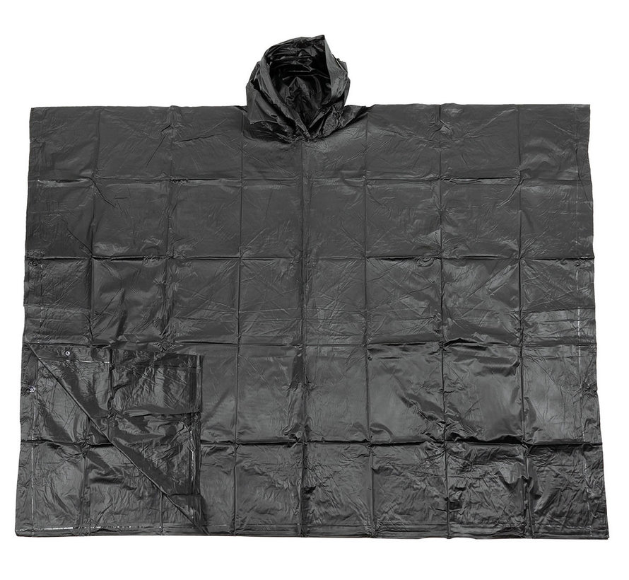 MFH - Poncho  -  Vinyl  -  Zwarte  -  ca. 200 x 127 cm  -  0  -  12 mm