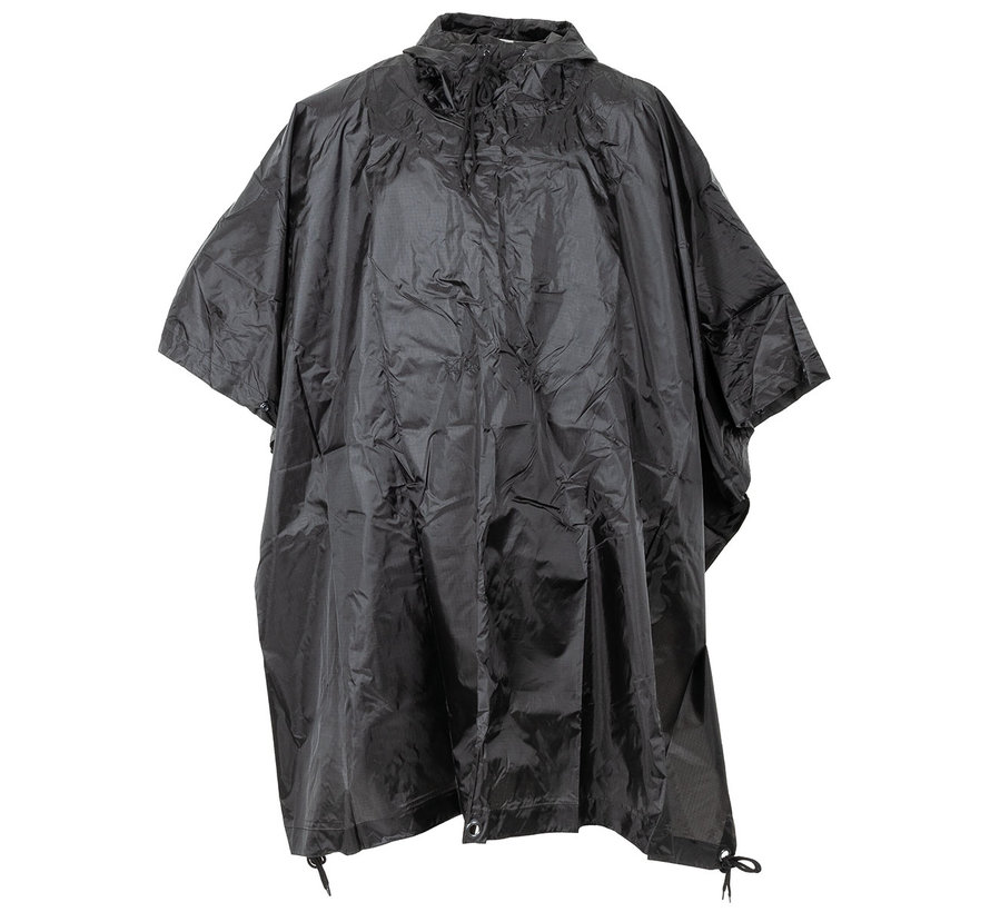 MFH - Poncho -  Rip Stop -  noir -  ca. 144 x 223 cm