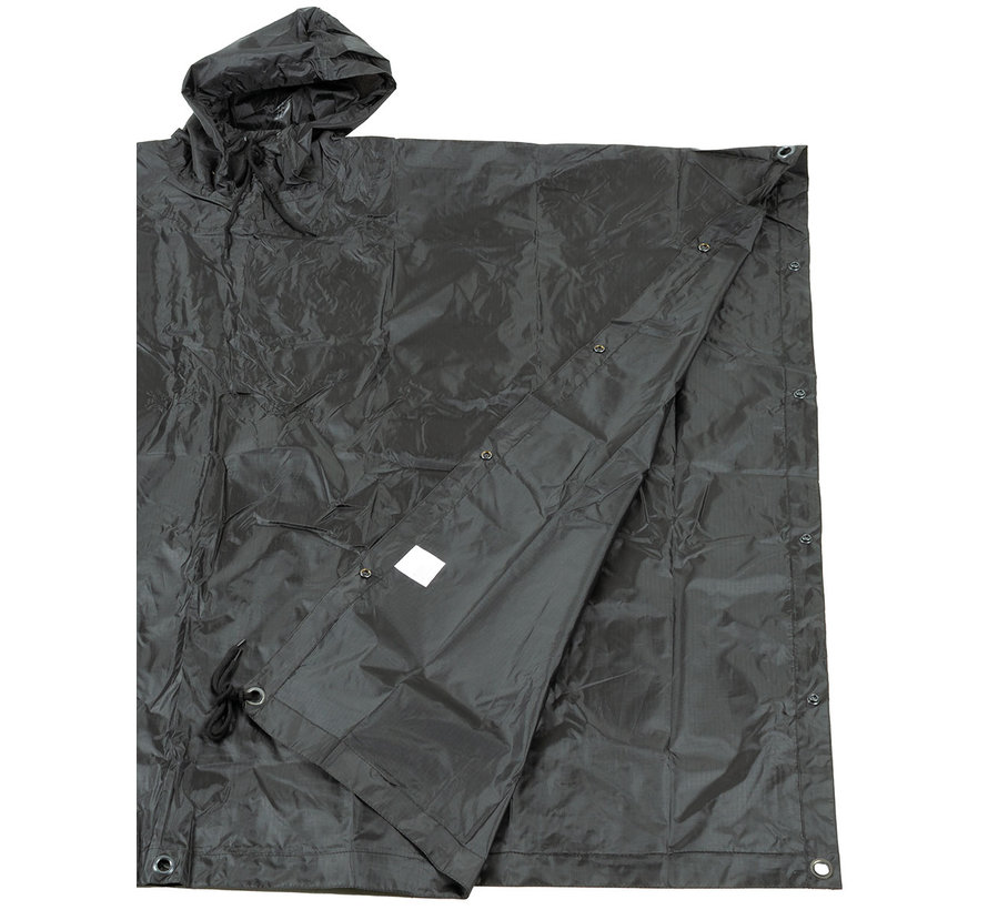 MFH - Poncho -  Rip Stop -  schwarz -  ca. 144 x 223 cm