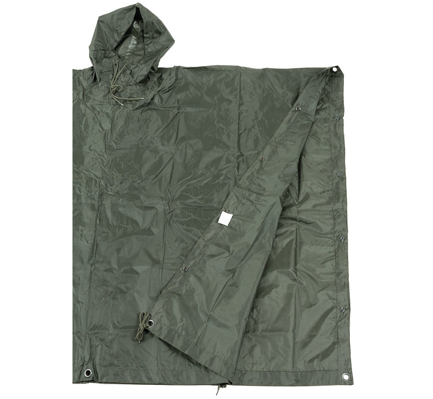 MFH - Poncho  -  RipStop  -  OD groen  -  ca. 144 x 223 cm