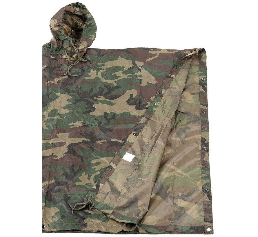 MFH - Poncho -  Rip Stop -  woodland -  ca. 144 x 223 cm