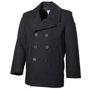 MFH Outdoor MFH - Manteau de pois des États-Unis  -  Noir  -  avec des boutons noirs