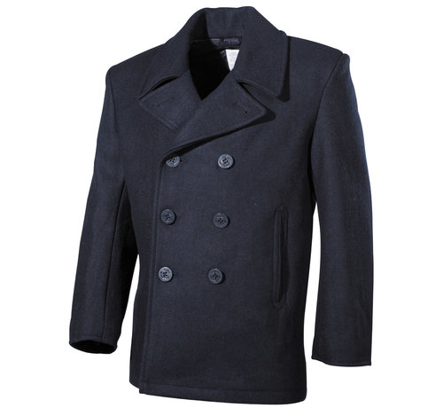 MFH MFH - Amerikaanse Pea Coat  -  Blauwe  -  met blauwe knoppen