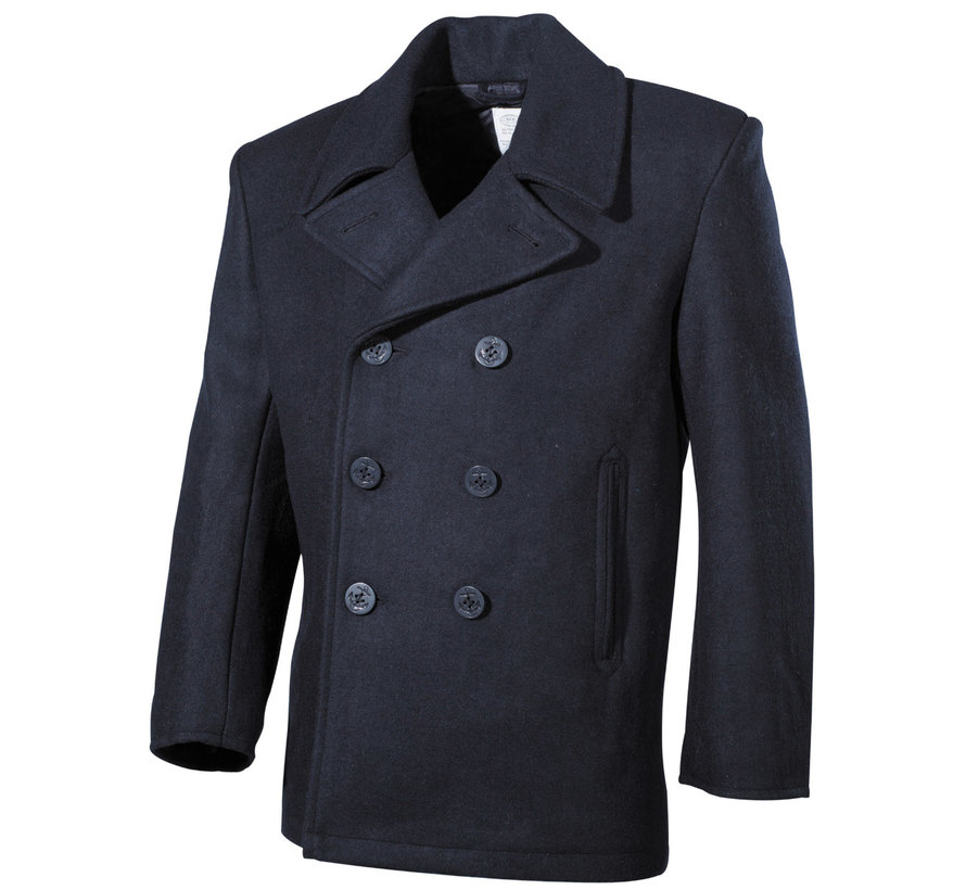 MFH - US Pea Coat -  blau -  mit blauen Knöpfen