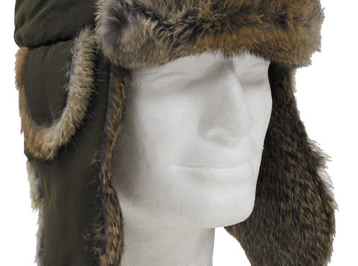 MFH MFH - Chapeau de fourrure - Olive - avec brun - Véritable fourrure - Alimentation matelassée