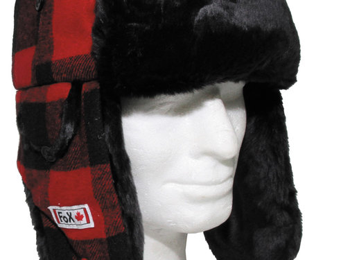 Fox Outdoor Fox Outdoor - Chapeau de bûcheron avec la fourrure  -  rouge-noir