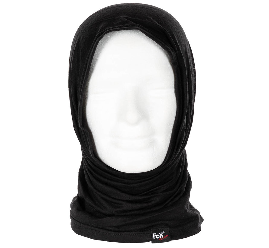 Fox Outdoor - Kolsjaal - "Merino Lite" - Zwart