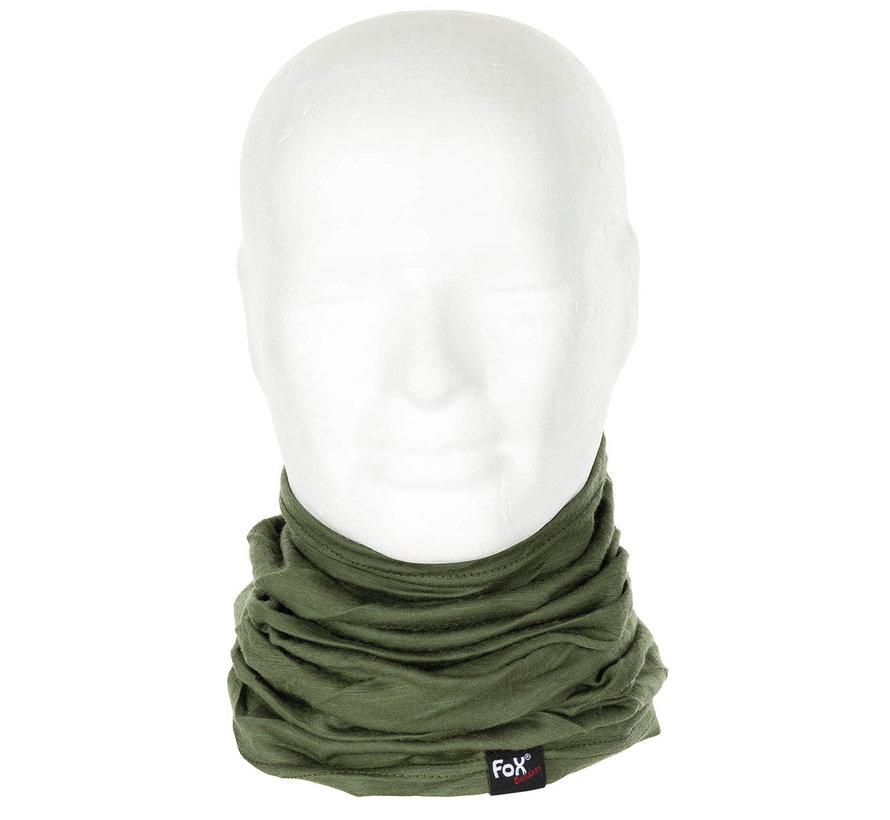 Fox Outdoor - Écharpe tube -  "Merino Lite" -  vert