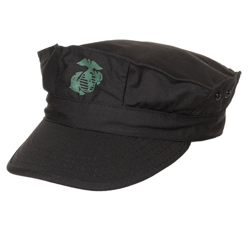 MFH MFH - Casquette des États-Unis - "USMC" - Arrêt Rip - Noir - Impression du Corps des Marines