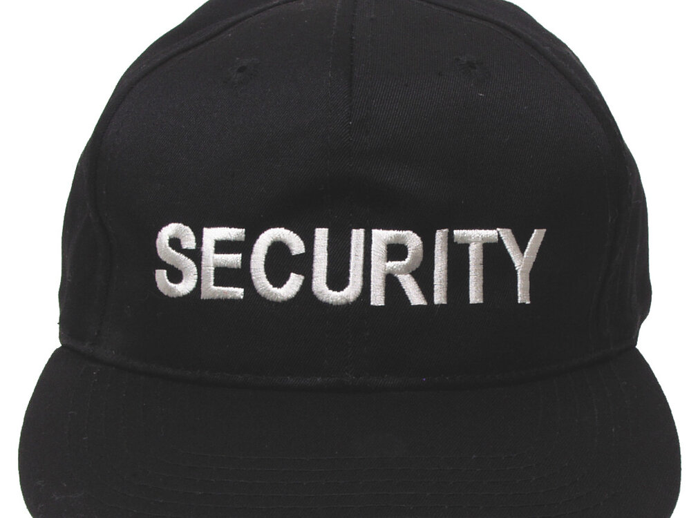 MFH MFH - Amerikaanse cap  -  Zwarte  -  Geborduurd  -  "Security"