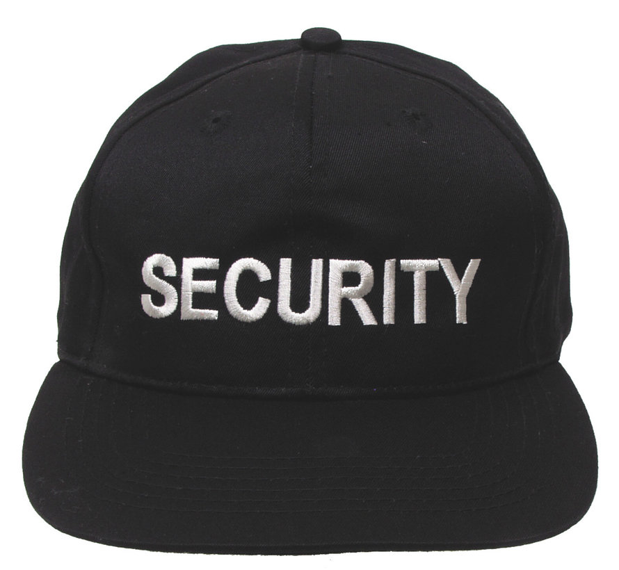 MFH - Amerikaanse cap  -  Zwarte  -  Geborduurd  -  "Security"