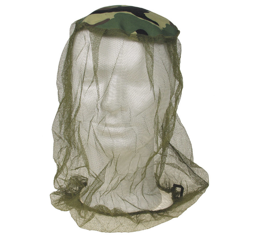 MFH - Mosquito Head Net  -  OD groen-bos  -  elastische band