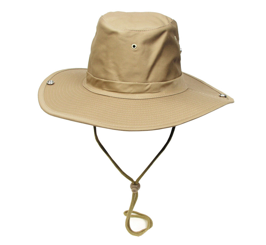 MFH - Buschhut Buschhut - kaki - avec bande de menton - à haut de gamme -