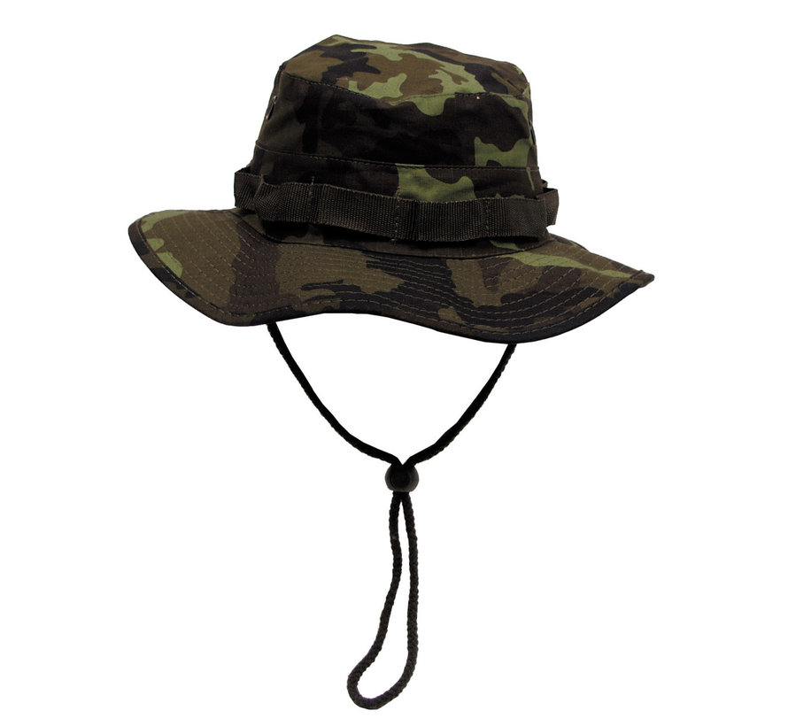 MFH - Chapeau américain GI Bush  -  Bande de menton  -  Gi  -  Boonie  -  Arrêt Rip  -  M 95 Camouflage CZ