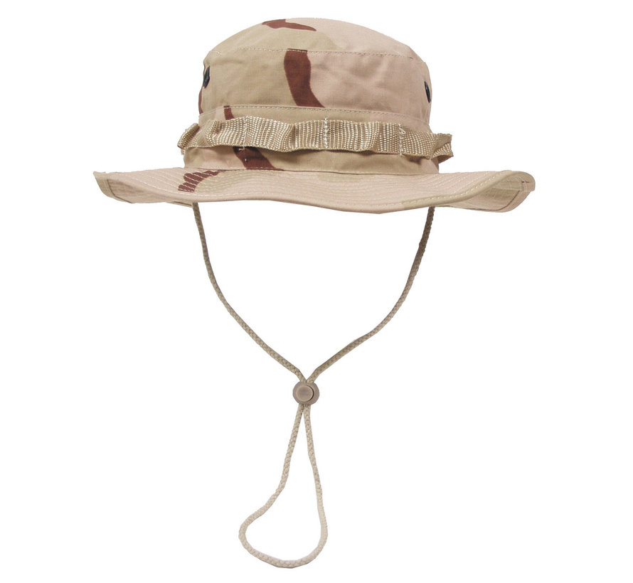 MFH - Chapeau américain GI Bush  -  Bande de menton  -  Gi  -  Boonie  -  Arrêt Rip  -  3 Fa. désert