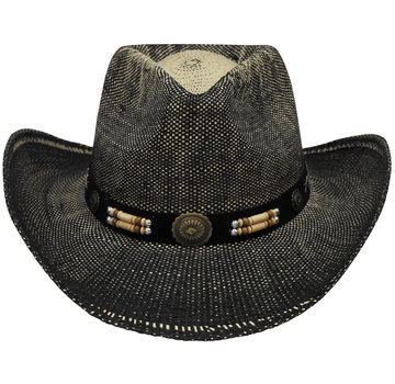 Fox Outdoor Fox Outdoor - Strohhut -  "Texas" -   -  mit Hutband -  schwarz-braun