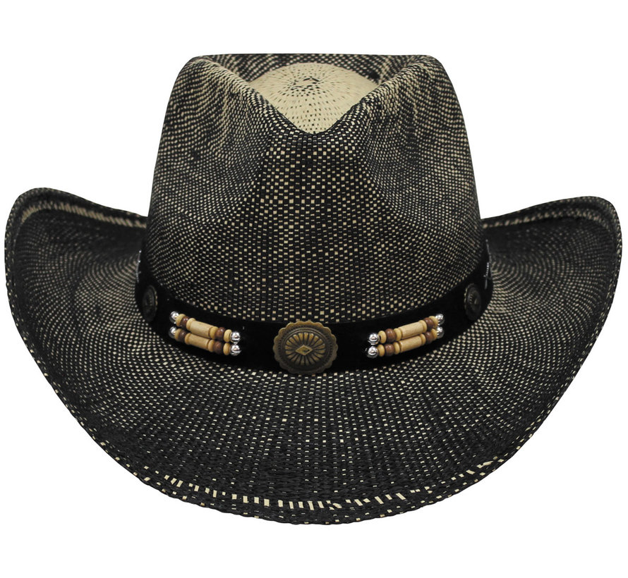 Fox Outdoor - Strohoed  -  "Texas" met hoedenband  -  zwartbruin