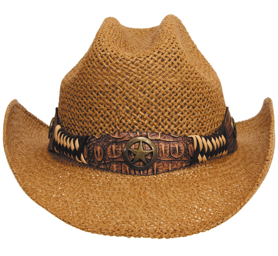 Fox Outdoor - Chapeau de Paille -  "Georgia" -  ruban de chapeau -  marron