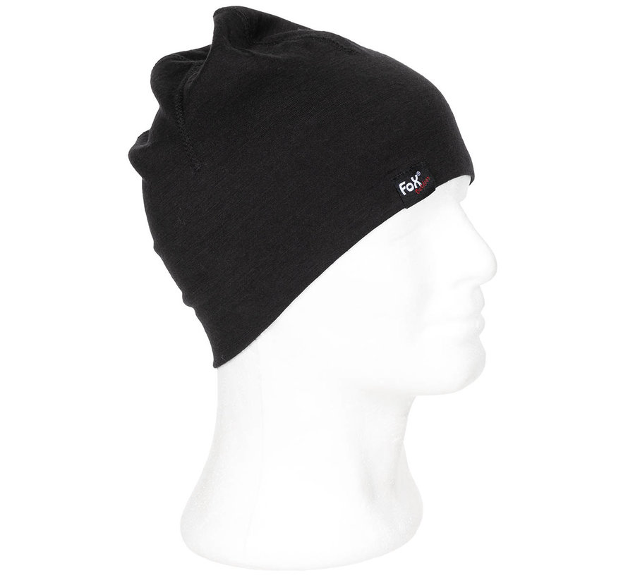 Fox Outdoor - Beanie -  "Merino Lite" -  noir