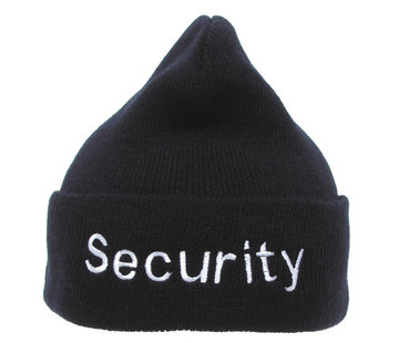 MFH MFH - Gebreide muts  -  Zwart  -  "Security" borduring  -  100% Acryl
