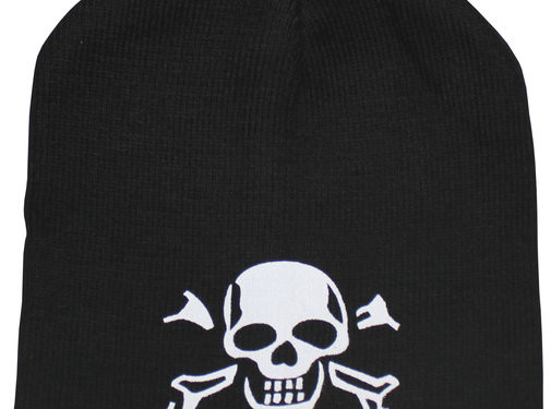 MFH MFH - Gebreide hoed - "Beanie" - Zwarte - "Skull" - fijn breisel